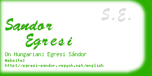 sandor egresi business card